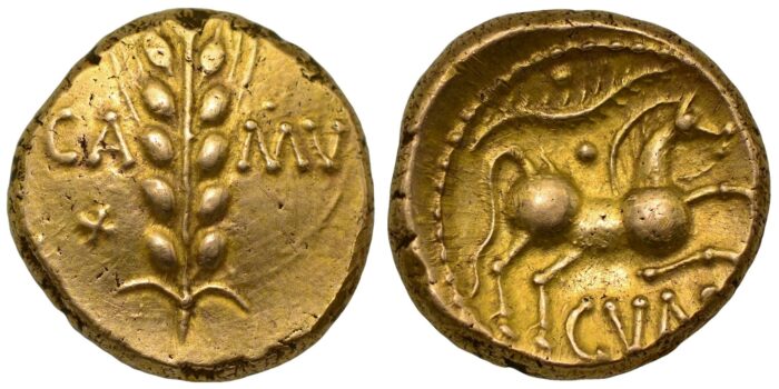 Catuvellauni & Trinovantes, Cunobelin Gold Stater c. AD 10-43 Cunobelin Linear type