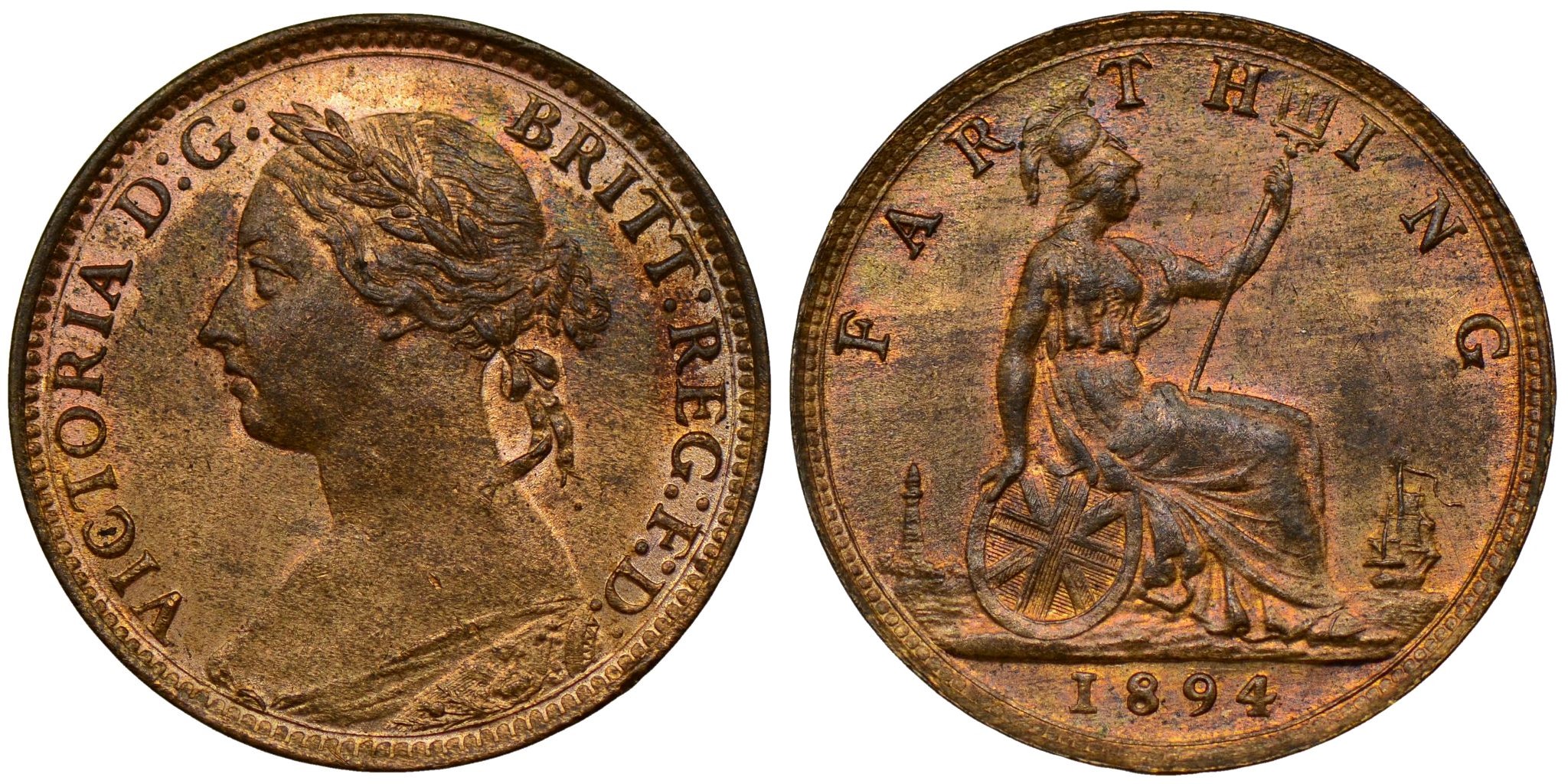 Victoria Bronze Farthing 1894