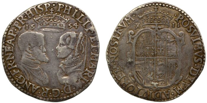 Philip & Mary Silver Shilling 1554