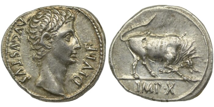 Augustus Silver Denarius 15-13 BC