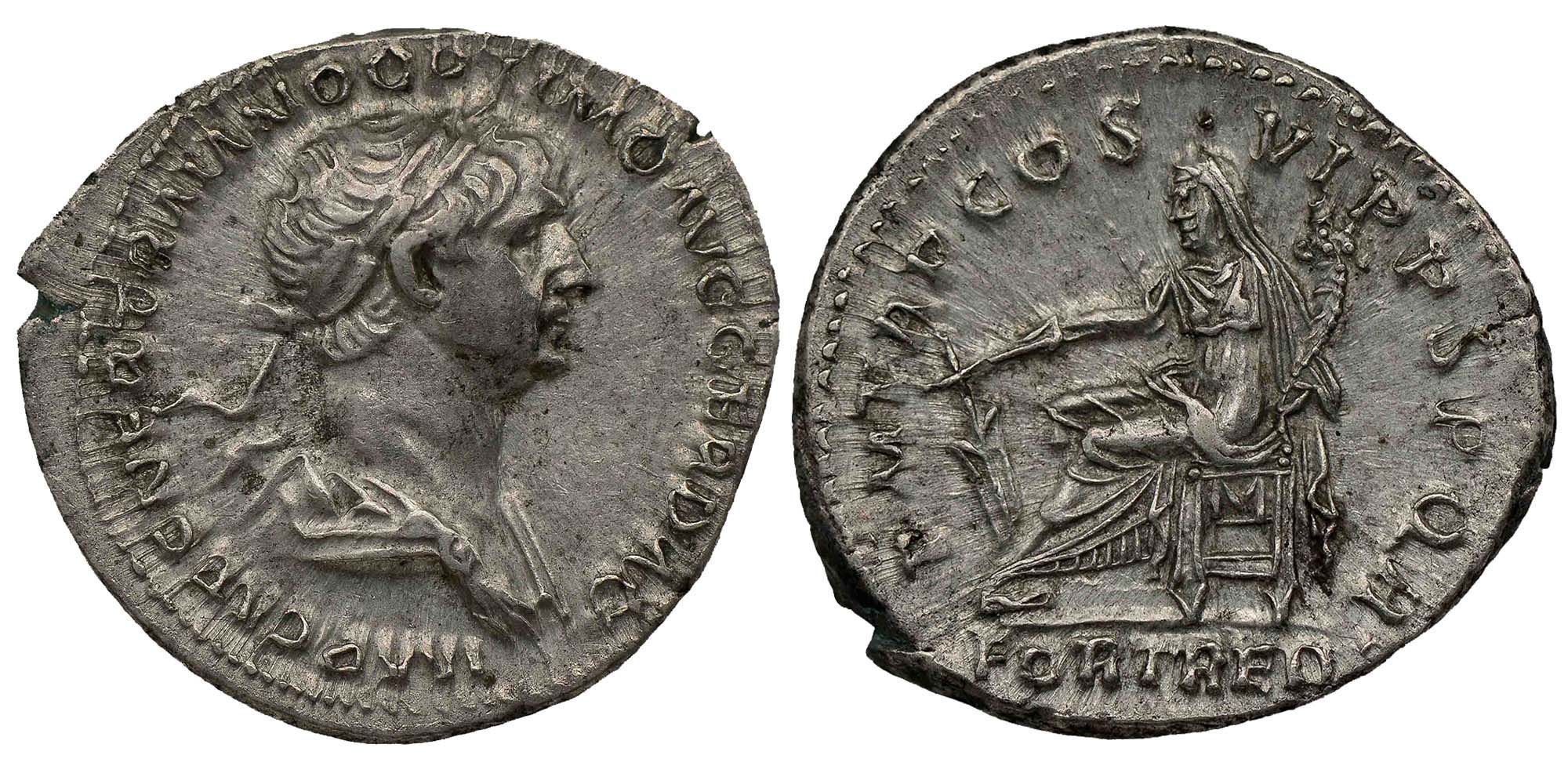 Trajan Silver Denarius AD 116