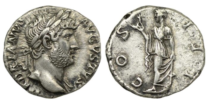 Hadrian Silver Denarius AD 125