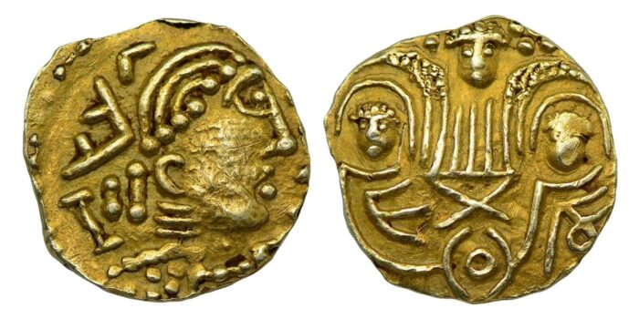 Anglo-Saxon Pale Gold Thrymsa Very rare