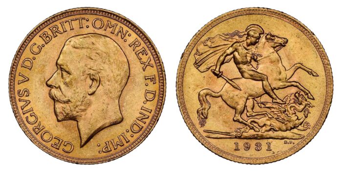 George V Gold Sovereign 1931 SA