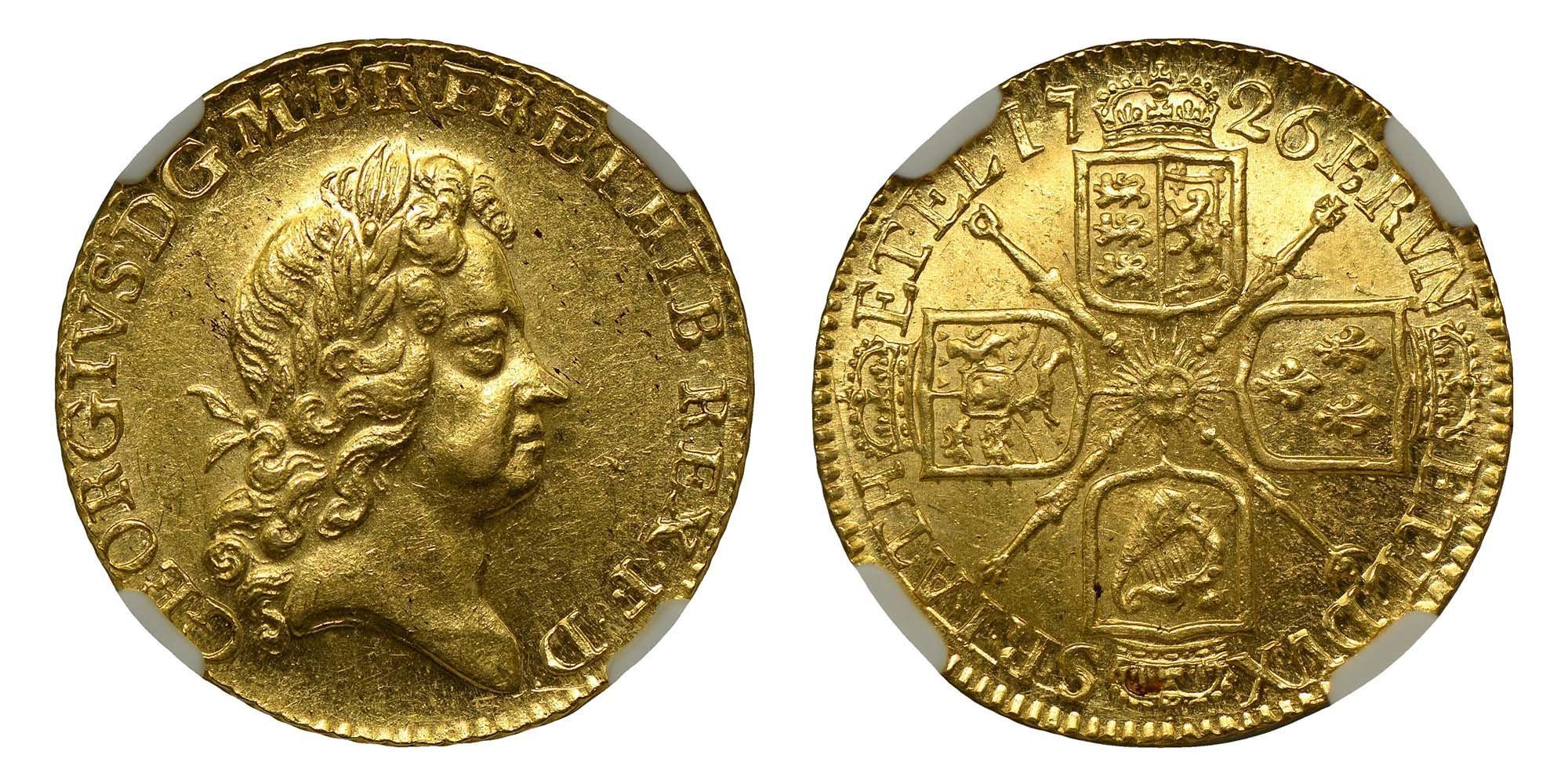 George I Gold Guinea 1726 Scarce in this grade