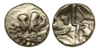 Durotriges, Uninscribed coinage Base Gold Quarter Stater 50 BC - AD 50 Geometric type