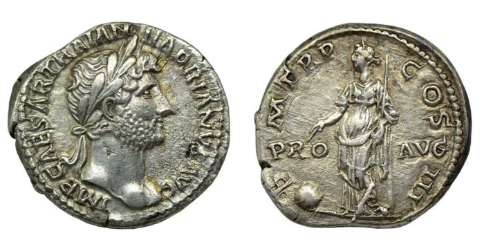 Hadrian Silver Denarius AD 121-123