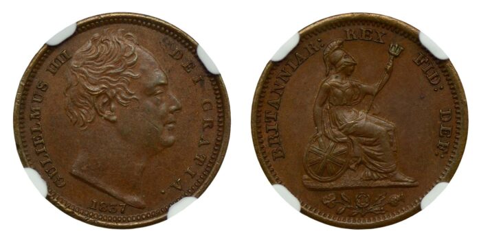 William IV Copper Half-Farthing 1837 Very rare in this condition