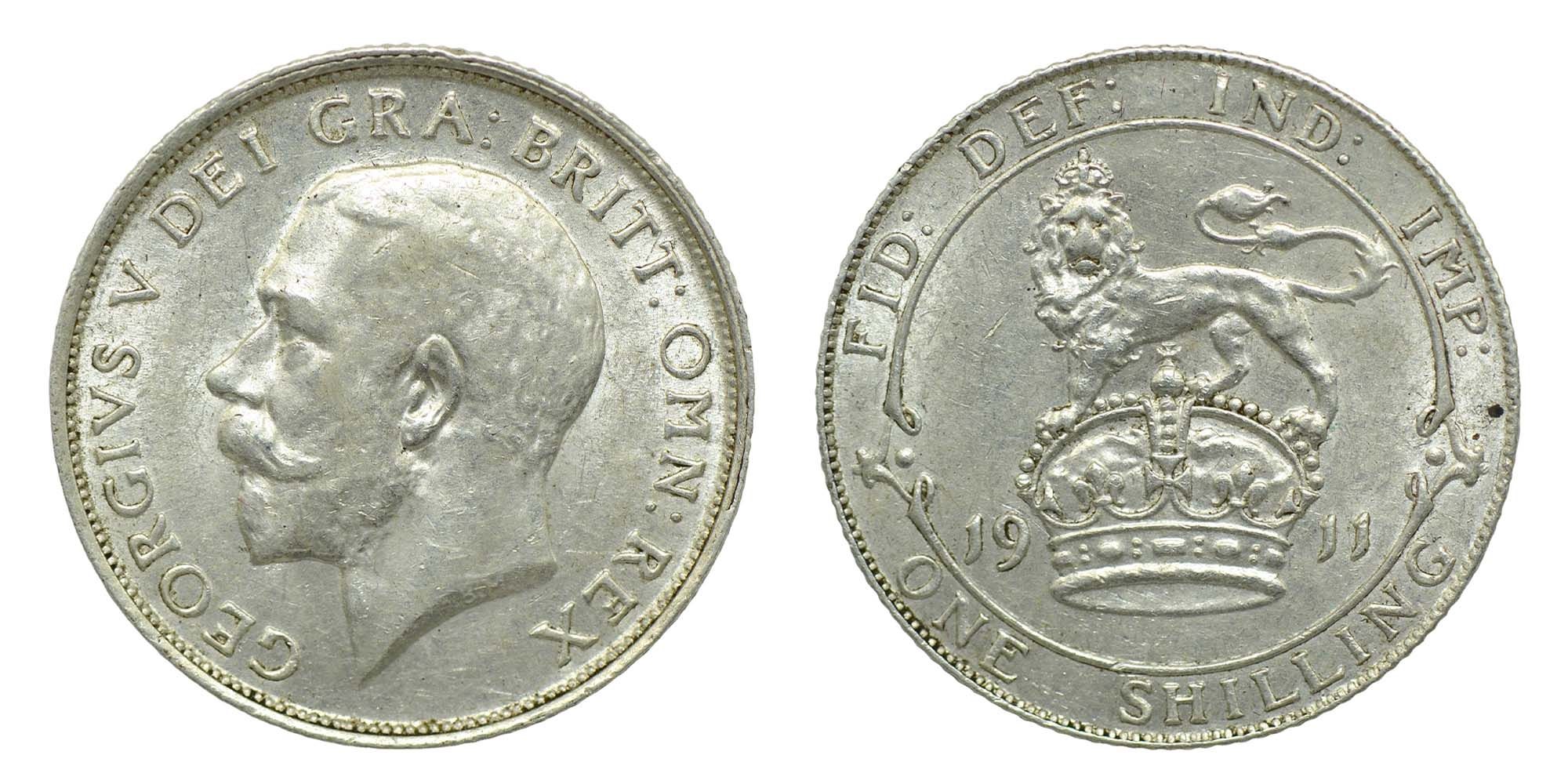 George V Silver Shilling 1911
