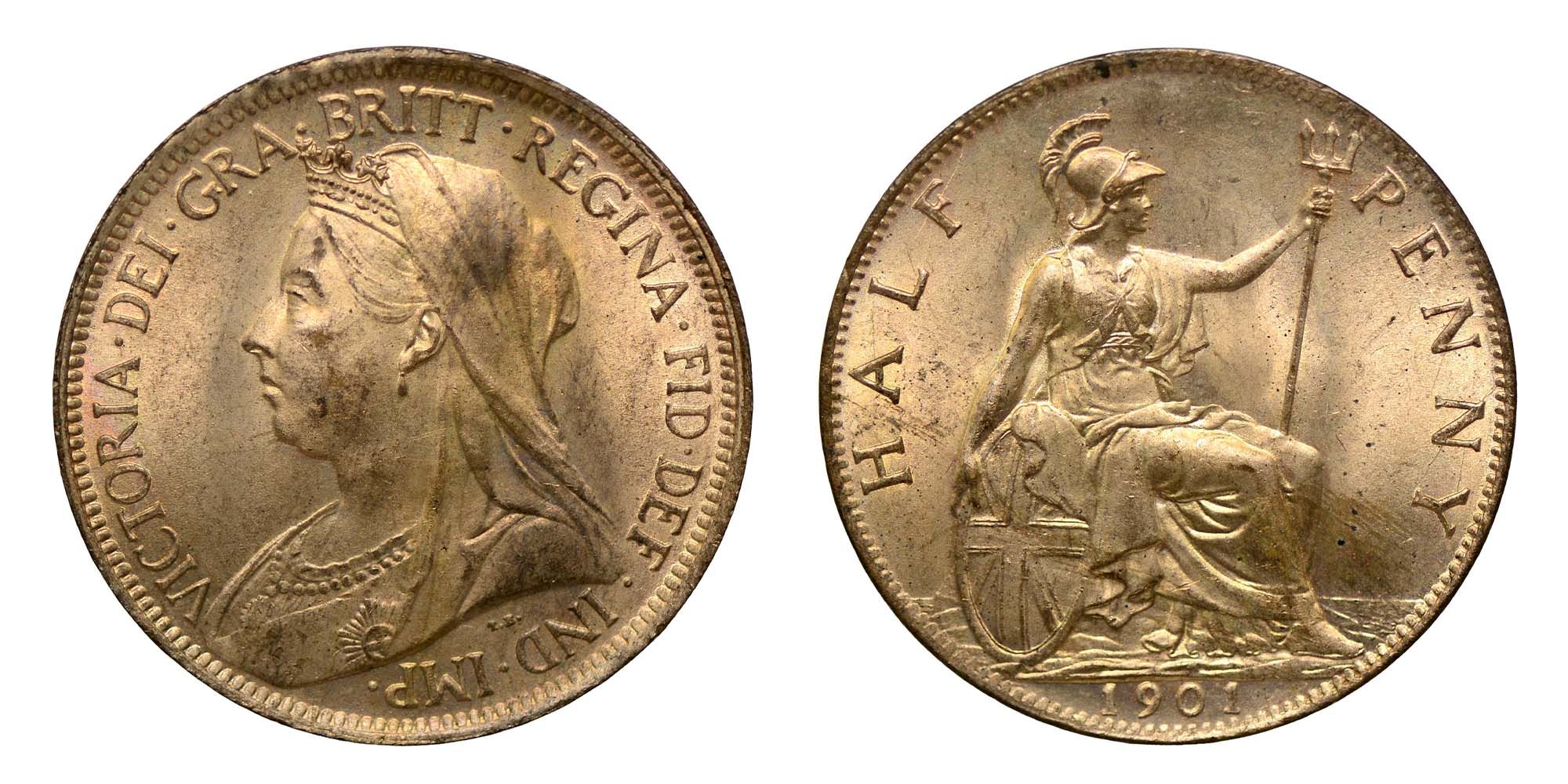 Victoria Bronze Halfpenny 1901