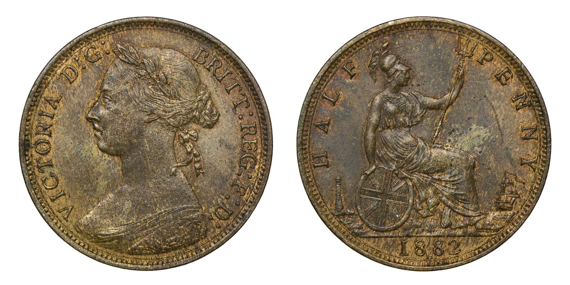 Victoria Bronze Halfpenny 1882H
