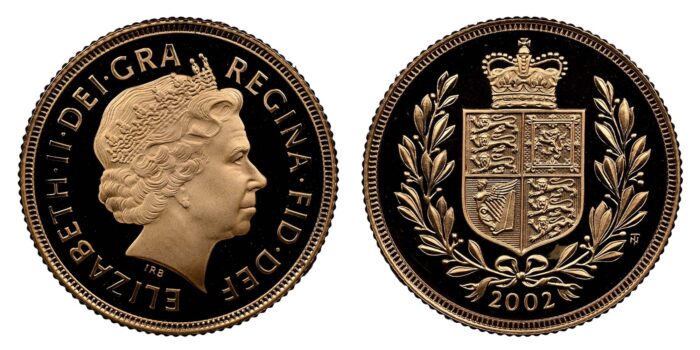 Elizabeth II Gold Proof Sovereign 2002