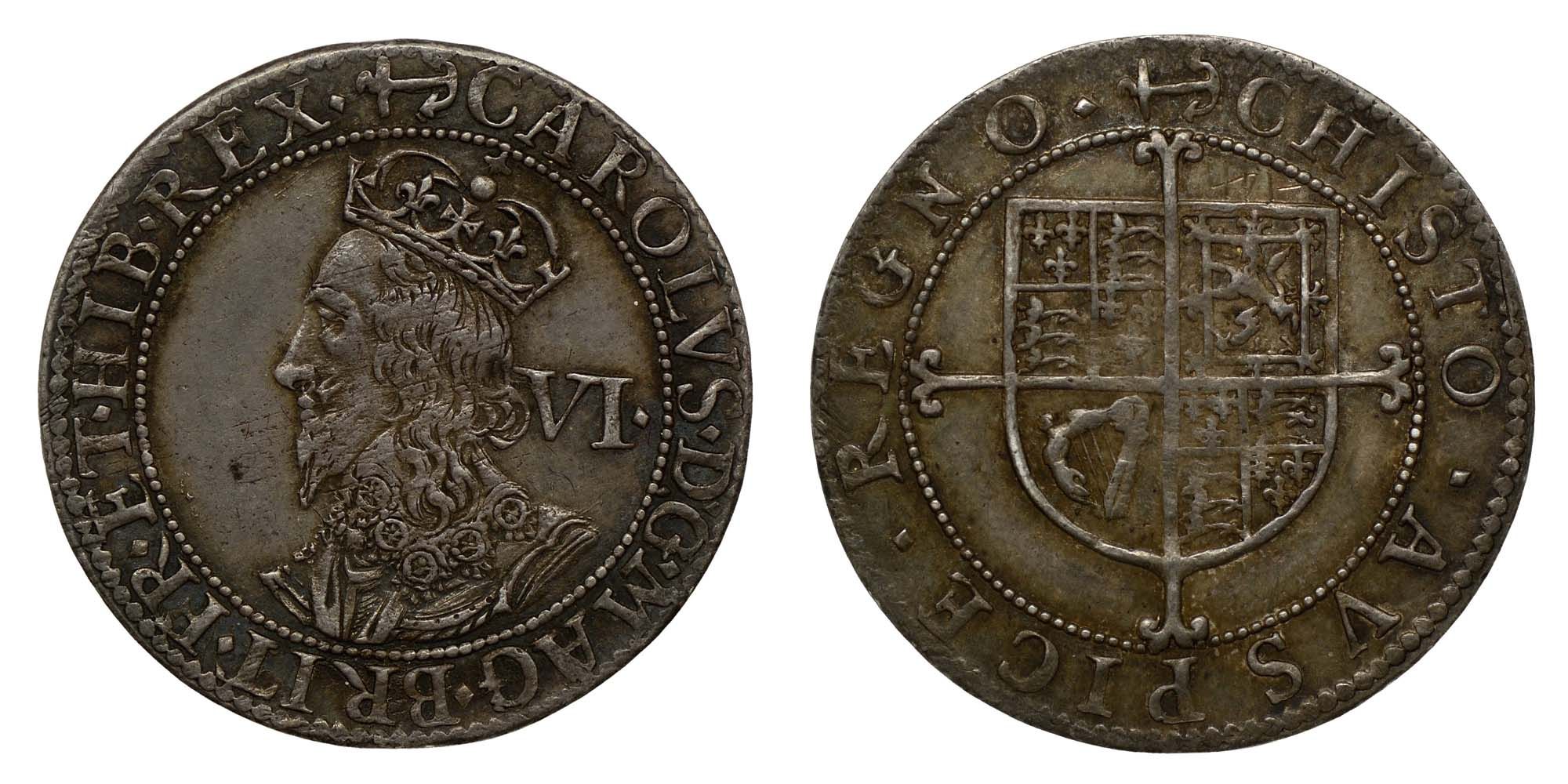 Charles I Silver Sixpence 1638-1639 Scarce
