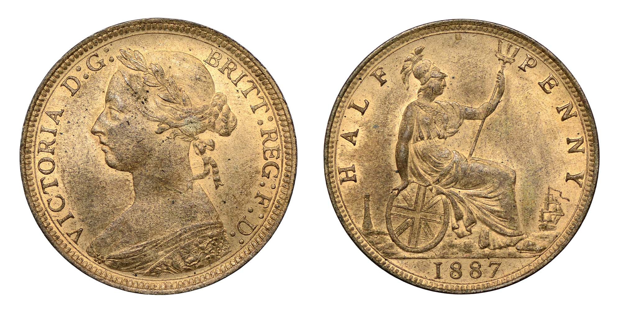 Victoria Bronze Halfpenny 1887
