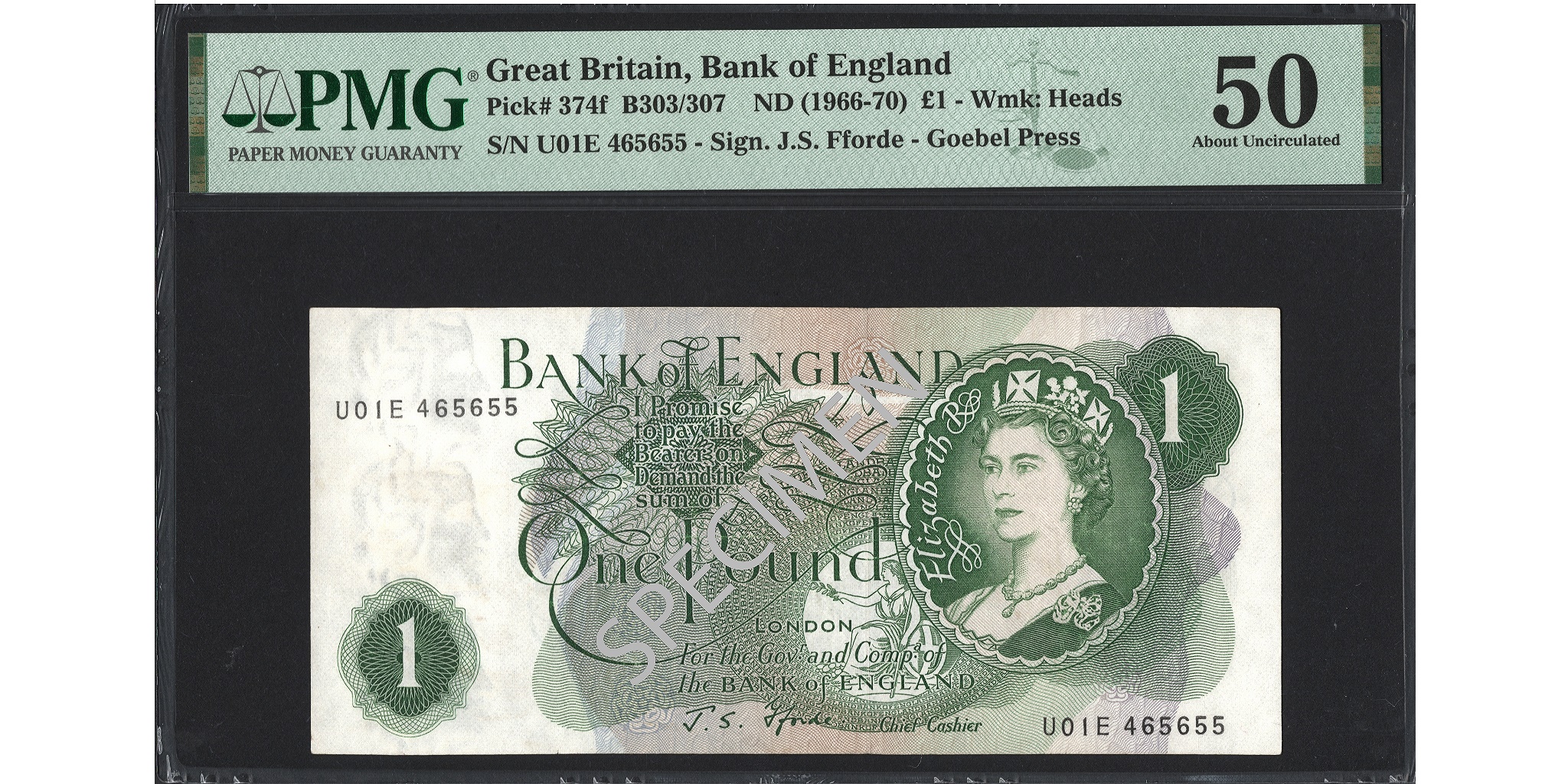 John Fforde £1 Banknote - Prefix U01E - Bank of England