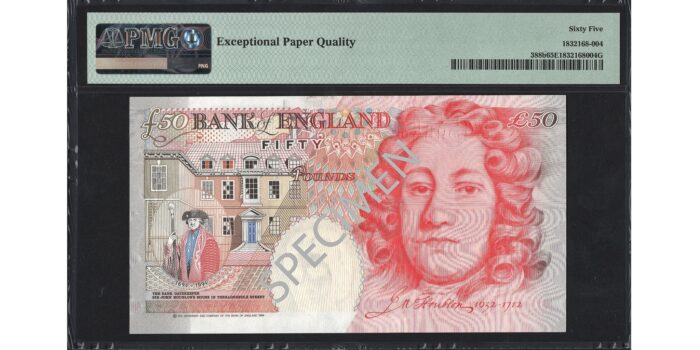 Merlyn Lowther £50 Banknote - Prefix L14 - Bank of England