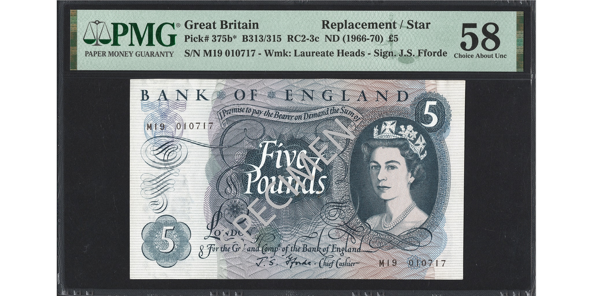 John Fforde £5 Banknote - Prefix M19 - Bank of England