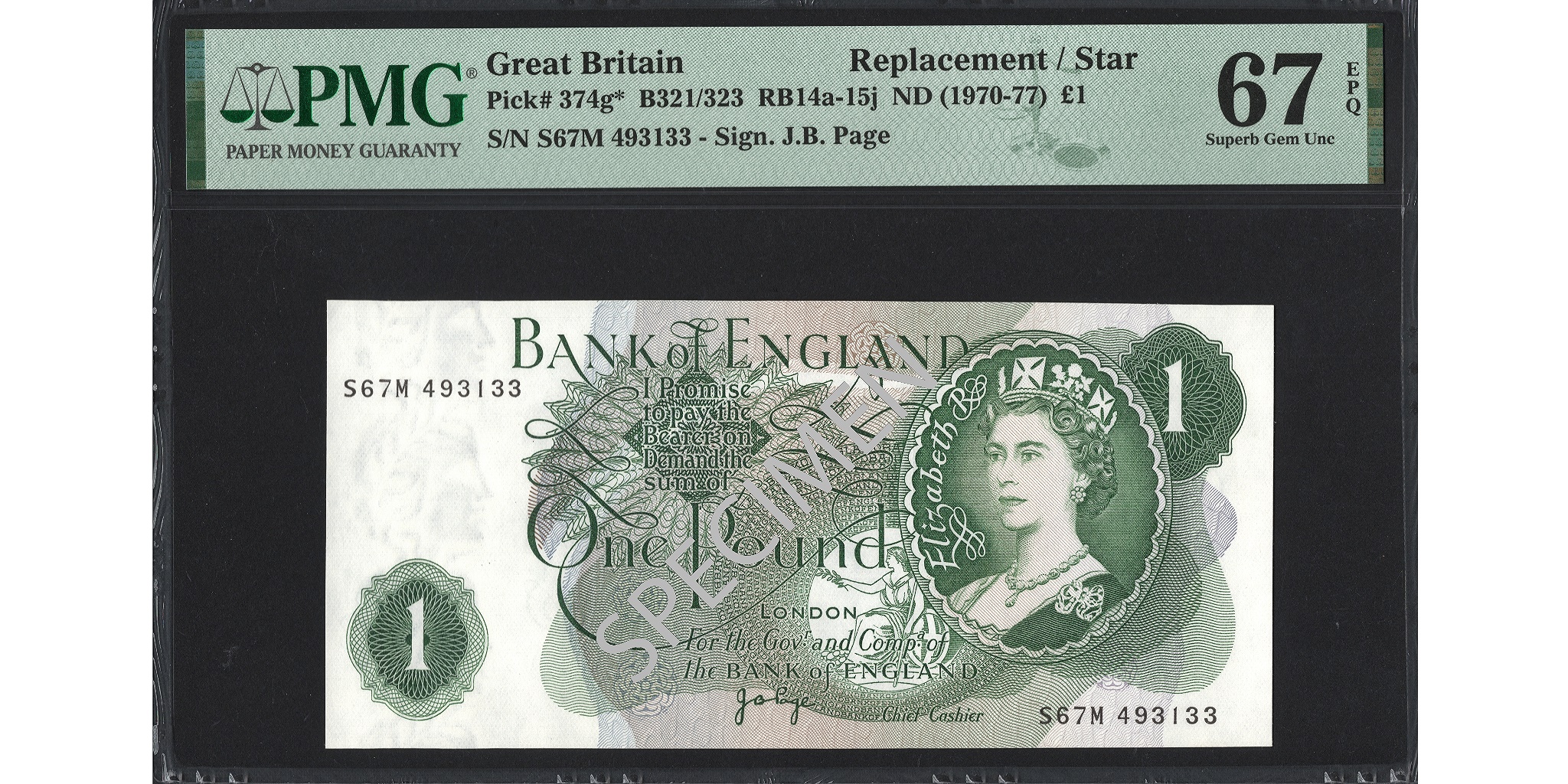 John Page/John Fforde £1 Banknotes - Prefixes S67M - Bank of England - Scarce, S67M not listed in EPM 9 list of known pairs