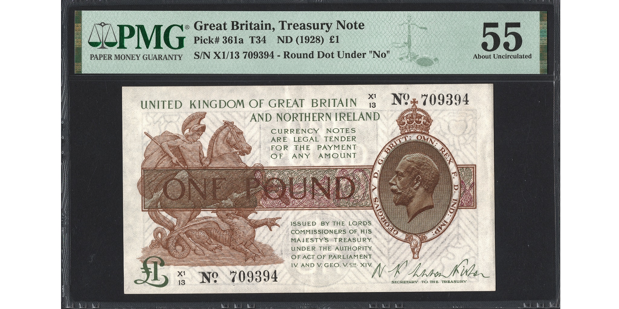 Norman Fisher £1 Banknote - Prefix X1/13 - Treasury
