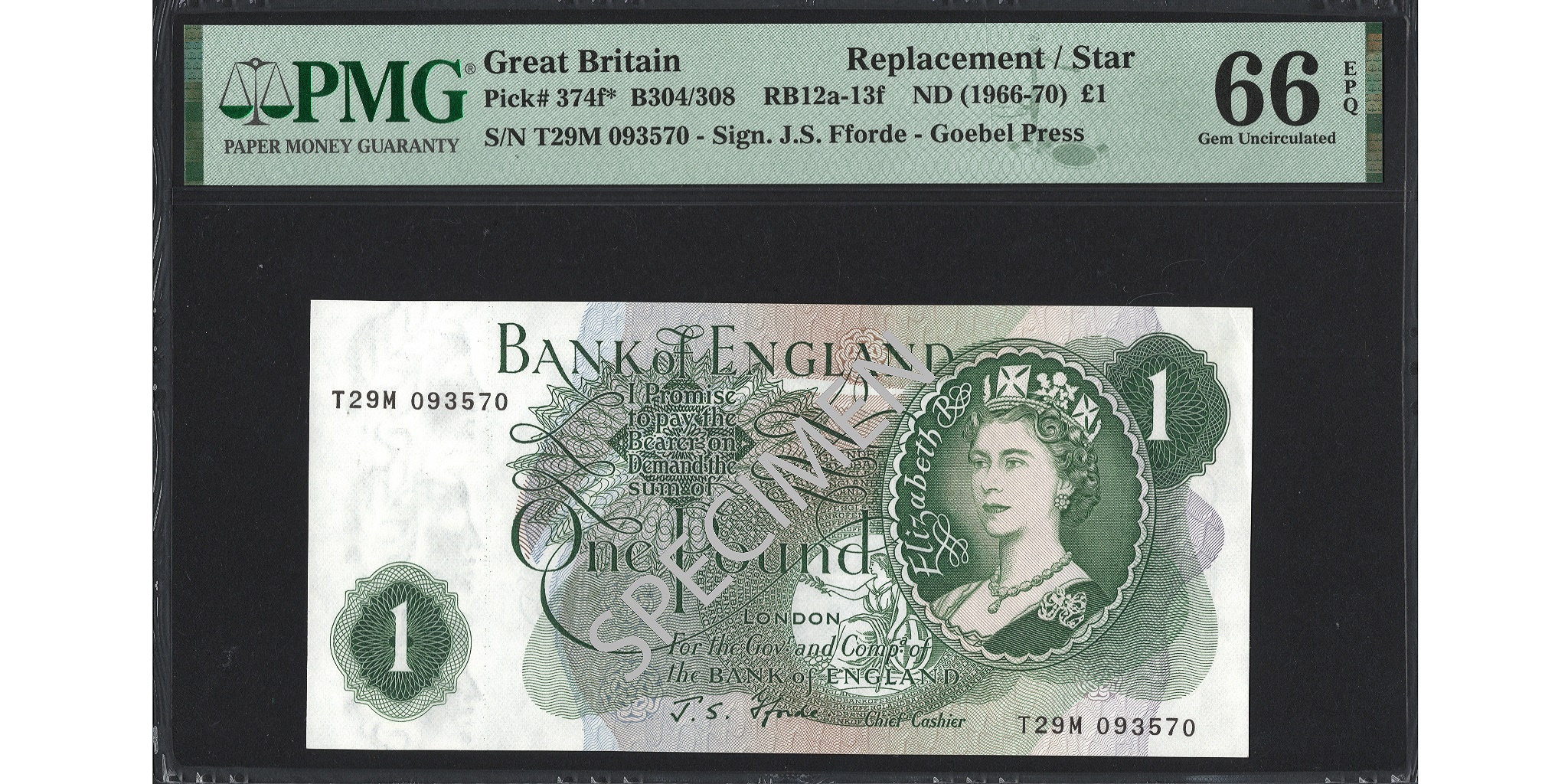 John Fforde £1 Banknote - Prefix T29M - Bank of England