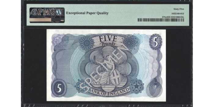 John Page £5 Banknote - Prefix 17H - Bank of England