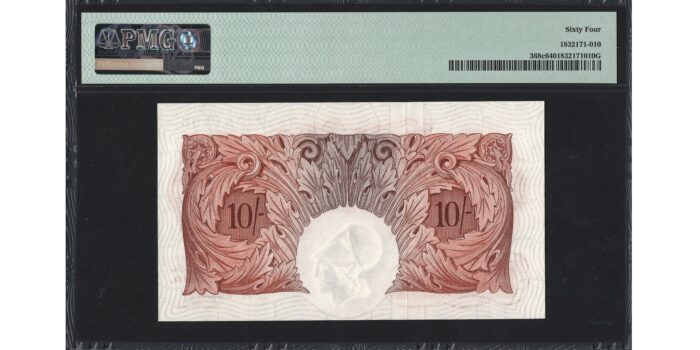 Leslie O'Brien 10 Shillings Banknote - Prefix D92Z - Bank of England