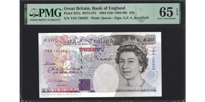 Graham Kentfield £20 Banknote - Prefix Y64 - Bank of England