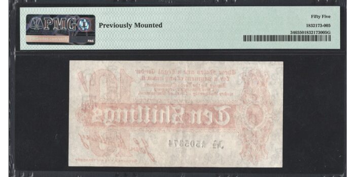 John Bradbury 10 Shillings Banknote - Prefix A/14 - Treasury