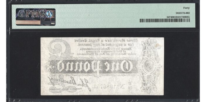 John Bradbury £1 Banknote - Prefix E/26 - Treasury