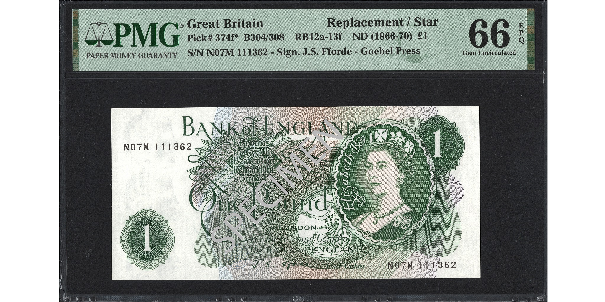John Fforde £1 Banknote - Prefix N07M - Bank of England